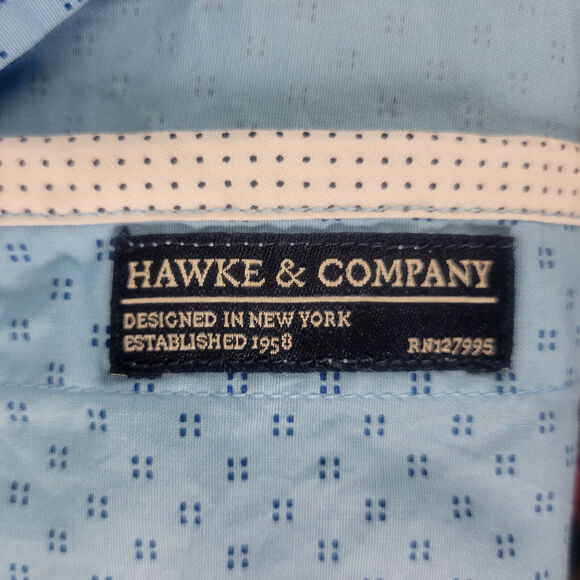 Hawke & Co Shirt Mens Large Blue‎ Sportswear Breathable Long Sleeve Button Down - Picture 7 of 13